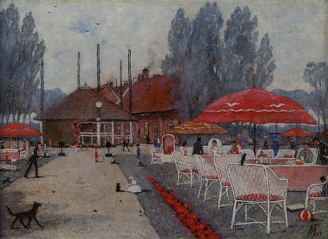 Marinus Dittlinger | Boerderij Meerrust in Warmond, olieverf op doek, 40,2 x 54,4 cm, gesigneerd r.o. met initialen en gedateerd '29