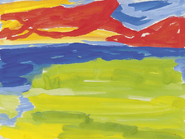 Gerrit Benner | Zeelandschap, gouache op papier, 50,6 x 66,4 cm, te dateren ca. 1964