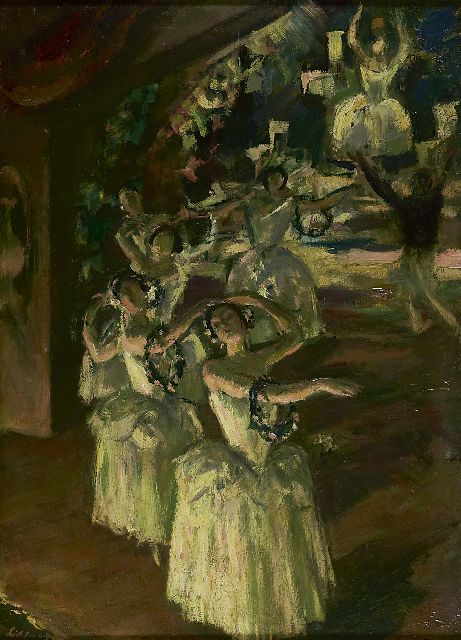 Hans Reinhold Lichtenberger | Het ballet Giselle, olieverf op board, 53,0 x 38,0 cm, gesigneerd l.o.