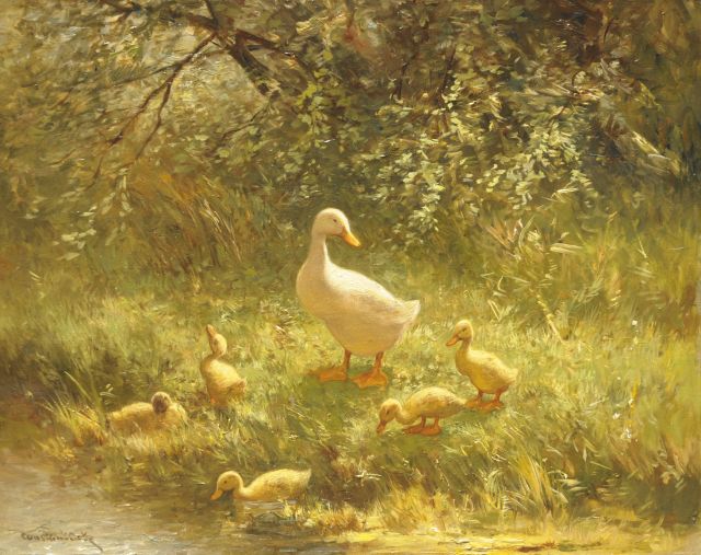 Constant Artz | Het ochtendbad, olieverf op paneel, 40,2 x 50,0 cm, gesigneerd l.o.