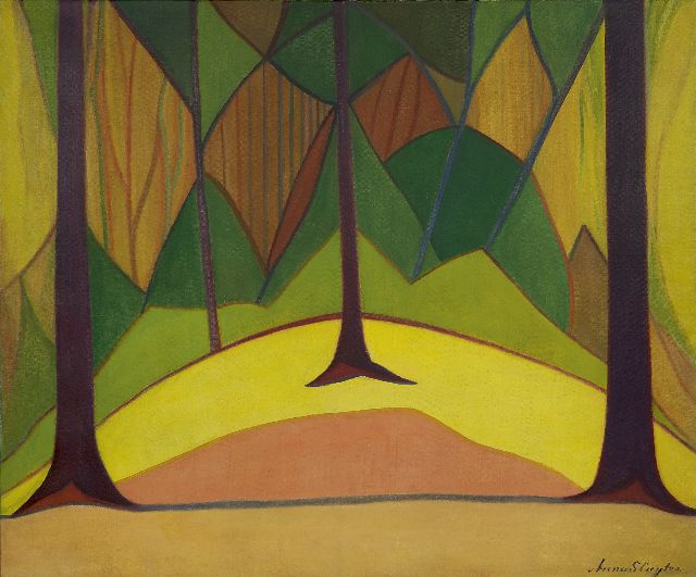 Anna Sluijter | Bosch, olieverf op doek, 79,1 x 95,5 cm, gesigneerd r.o. en te dateren ca. 1914
