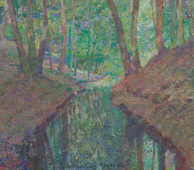 Hessel de Boer | Bosbeek, olieverf op doek, 45,1 x 50,0 cm, gesigneerd m.o.