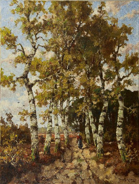Martinus Nefkens | Berkenlaantje, olieverf op doek, 80,2 x 60,5 cm, gesigneerd r.o. en zonder lijst
