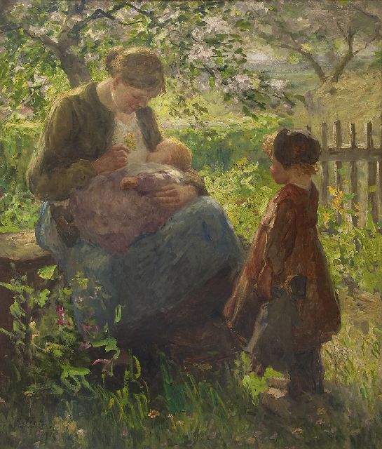 Evert Pieters | Lente in Laren, olieverf op doek, 130,7 x 112,8 cm, gesigneerd l.o. en gedateerd 1912