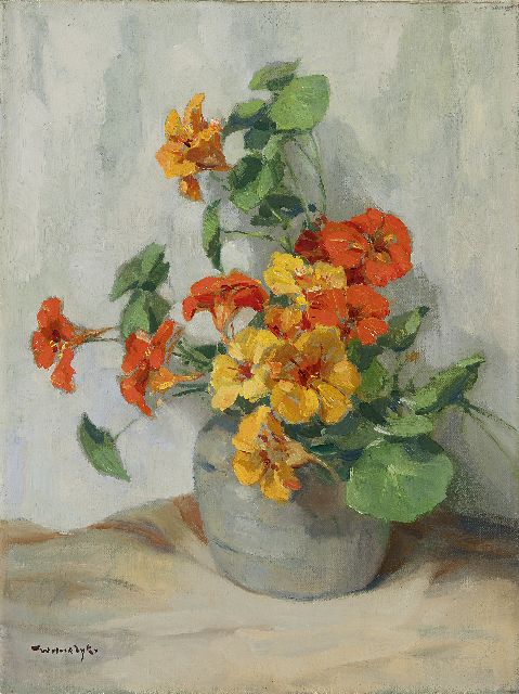 Willem Noordijk | Oost-Indische kers, olieverf op doek, 40,1 x 30,4 cm, gesigneerd l.o.