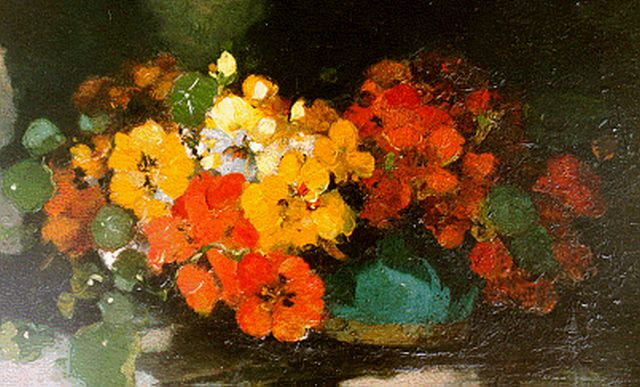 Gerard van Lerven | Oost-Indische kers, olieverf op doek op paneel, 31,5 x 47,5 cm, gesigneerd r.o.