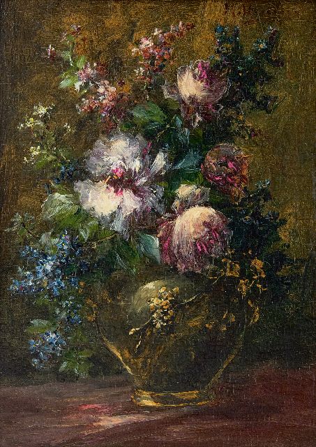 Michel Antoine Hendrickx | Bloemstilleven, olieverf op paneel, 23,3 x 16,8 cm, gesigneerd r.b.