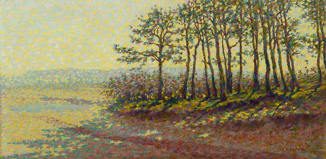 Co Breman | Zomerlandschap, olieverf op doek, 35,2 x 70,5 cm, gesigneerd r.o. en gedateerd 1912