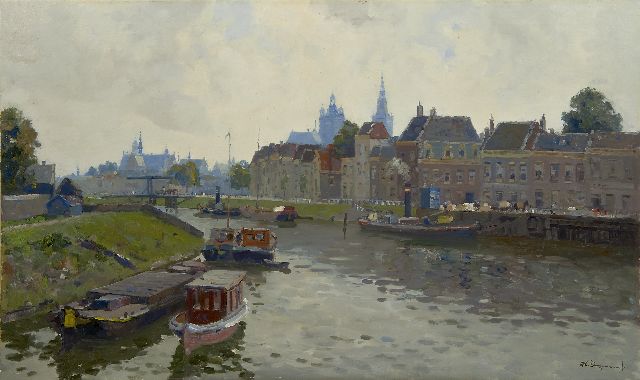 Herman Bogman jr. | Gezicht op Den Bosch met de St. Jan in het verschiet, olieverf op doek, 60,0 x 100,3 cm, gesigneerd r.o.