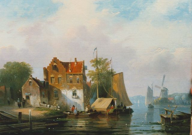 Jacobus van der Stok | Riviergezicht, olieverf op paneel, 19,5 x 26,2 cm