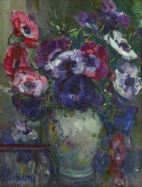 Hubert Glansdorff | Bloemstilleven, olieverf op doek, 36,1 x 28,0 cm, gesigneerd l.o.