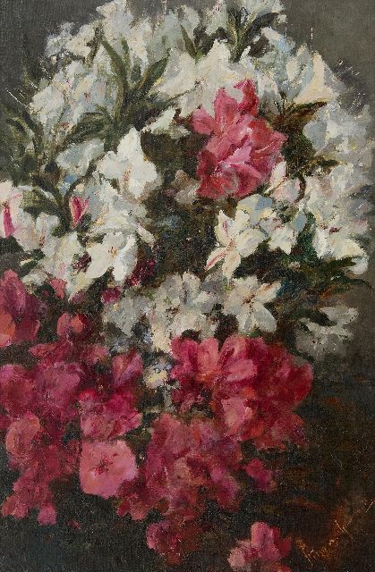 Carel Nicolaas Storm van 's-Gravesande | Azalea's, olieverf op doek, 50,0 x 33,0 cm, gesigneerd r.o. en te dateren 1874