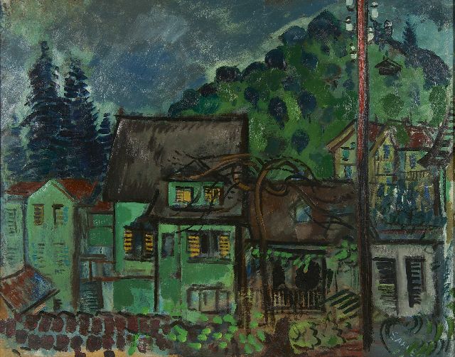 Louis Saalborn | Onweer boven Weggis, Zwitserland, olieverf op board, 64,4 x 81,5 cm, gesigneerd r.o. en gedateerd '51