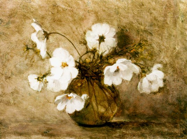 Herman Mees | Bloemstilleven, olieverf op doek, 38,0 x 46,0 cm, gesigneerd r.o.