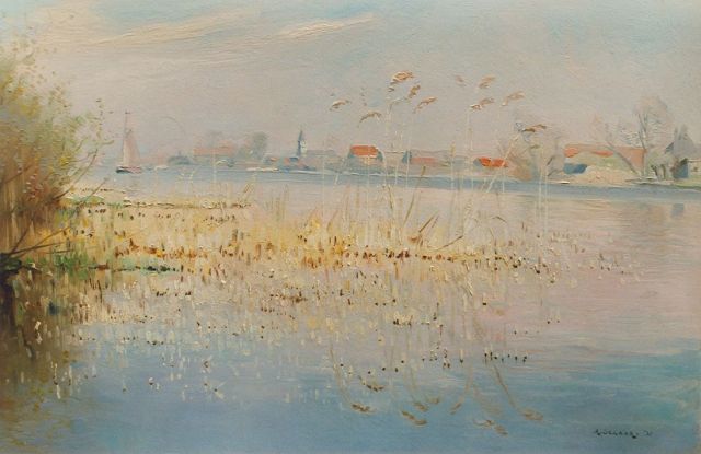 Bram Segaar | De Kaag, olieverf op paneel, 22,8 x 35,2 cm, gesigneerd r.o.