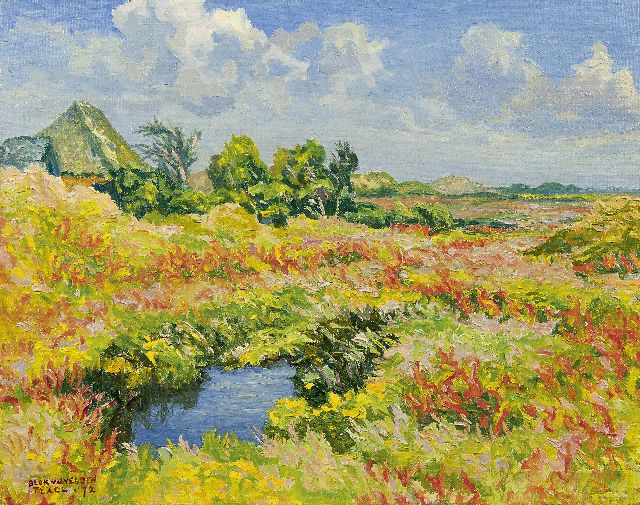 Ad Blok van der Velden | Kolkje in De Nederlanden, Texel, olieverf op doek, 40,2 x 50,3 cm, gesigneerd l.o. en gedateerd '72