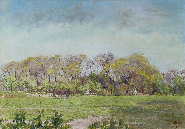 Jan Altink | Boerderij 'Huninga' bij Pieterburen, olieverf op doek, 50,0 x 70,6 cm, gesigneerd r.o. en gedateerd '43