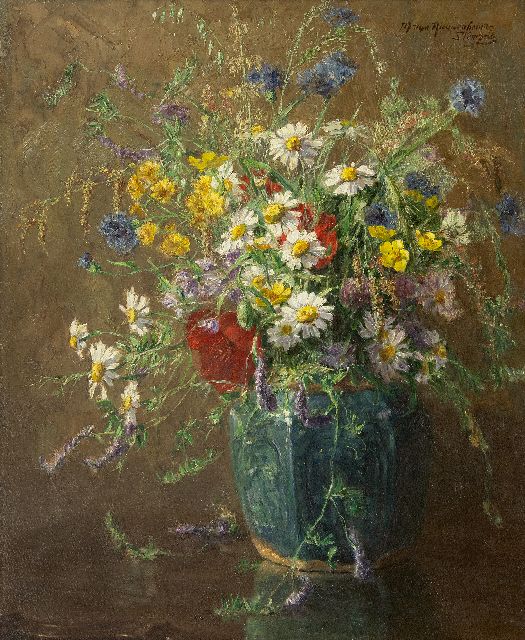Maria van Nieuwenhoven-Stempels | Bloemstilleven, olieverf op doek, 56,0 x 46,0 cm, gesigneerd r.b.
