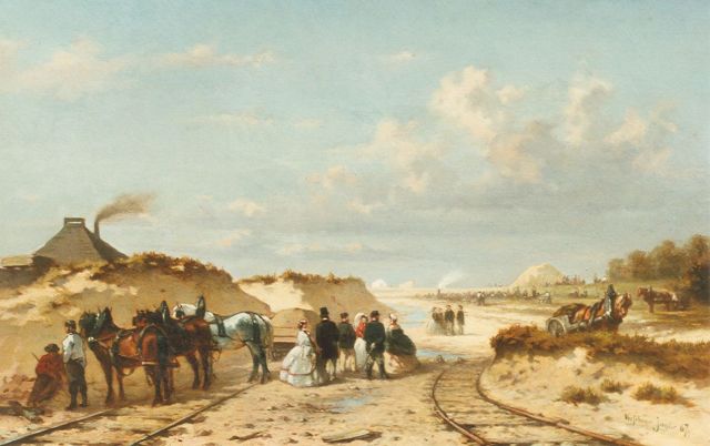 Wouter Verschuur jr. | Duinafgraving bij aanleg Noordzeekanaal, olieverf op paneel, 23,0 x 36,0 cm, gesigneerd r.o. en gedateerd '67