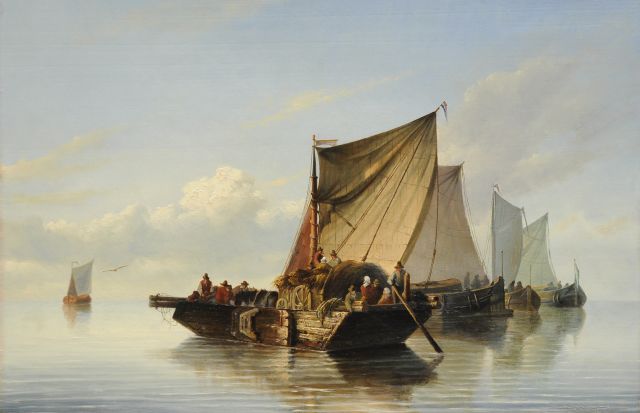 Albertus van Beest | Het overzetveer, olieverf op paneel, 47,5 x 72,6 cm