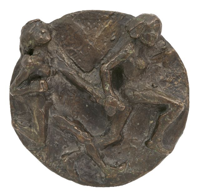 Jits Bakker | Relay runners, brons, 11,1 x 11,4 cm, gesigneerd l.o.