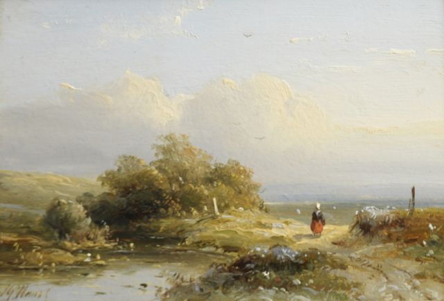 J.G. Hans | Zomers duinlandschap, olieverf op paneel, 10,5 x 14,9 cm, gesigneerd l.o.