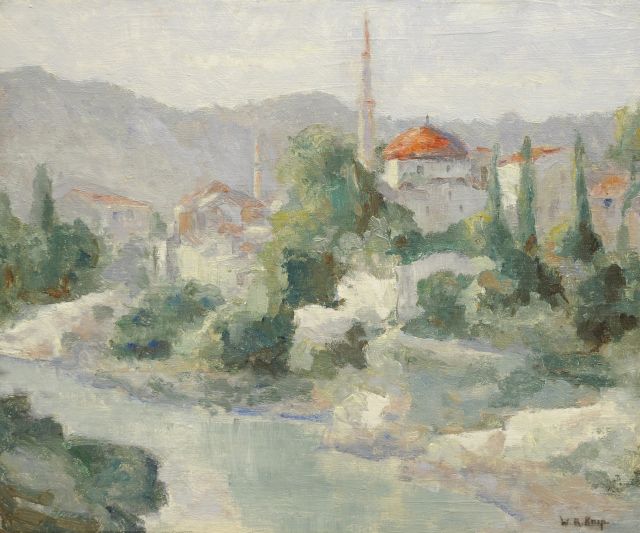 Willem Alexander Knip | Oriëntaals landschap, olieverf op board, 54,5 x 65,3 cm, gesigneerd r.o.