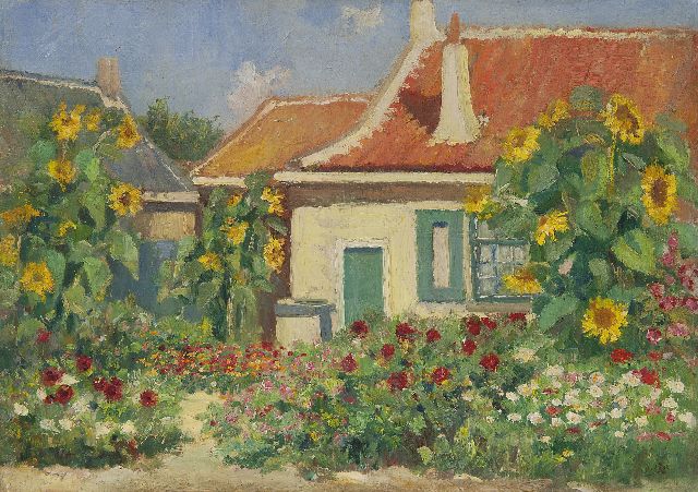 Abraham van der Zee | Bloementuin in de zomer, olieverf op doek, 50,3 x 70,3 cm, gesigneerd r.o.