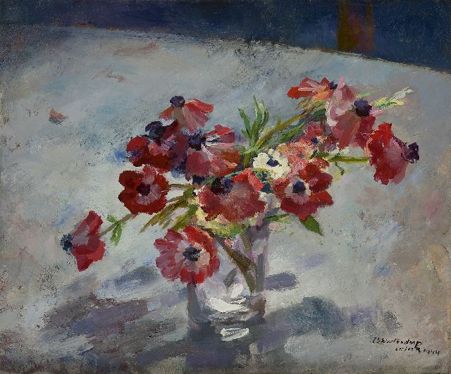 Betsy Osieck | Anemonen, olieverf op doek, 38,2 x 46,1 cm, gesigneerd r.o. en gedateerd 1944