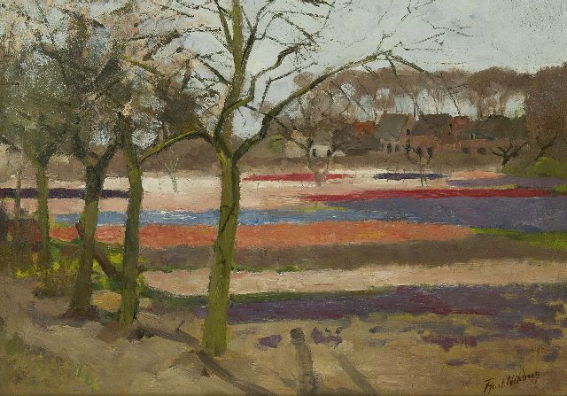 Ferdinand Hart Nibbrig | Bollenvelden, olieverf op doek, 40,3 x 56,5 cm, gesigneerd r.o.