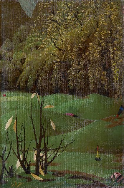 Pyke Koch | Golflinks I-II, olieverf op doek, 30,3 x 20,2 cm, gesigneerd l.o. met initialen