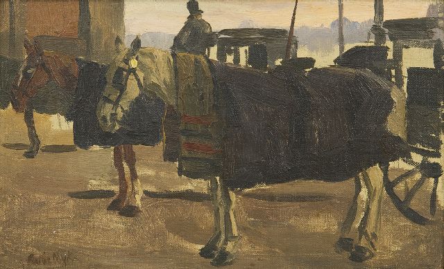 Felicien Bobeldijk | Amsterdamse Aapjes, olieverf op doek op board, 13,4 x 21,3 cm, gesigneerd l.o.