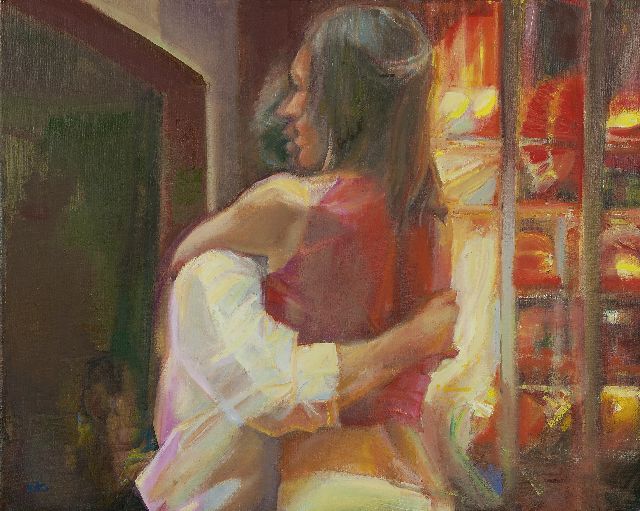 Daniel Kaplan | Passie, olieverf op doek, 40,0 x 50,0 cm, gesigneerd l.o. met initialen