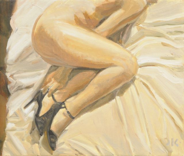 Daniel Kaplan | Milonga del angel, olieverf op doek, 30,3 x 35,4 cm, gesigneerd r.o. met initialen