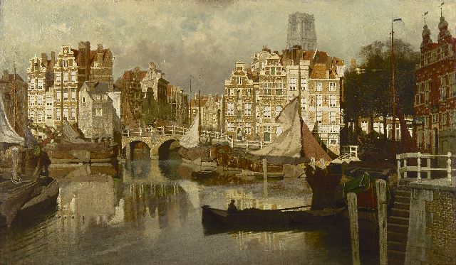 Karel Klinkenberg | Gezicht op de Blaak, Rotterdam, olieverf op doek, 82,7 x 143,6 cm, gesigneerd r.o.
