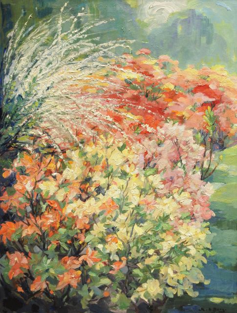 Mijndert van den Berg | Bloeiende azalea's, olieverf op doek, 80,3 x 61,2 cm, gesigneerd r.o.