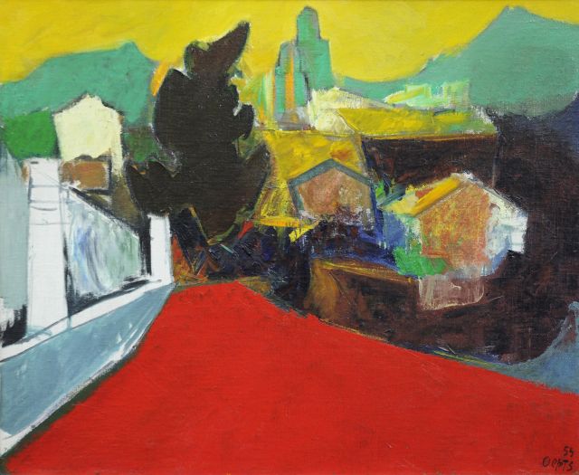 Wim Oepts | Zuid-Frans landschap, olieverf op doek, 50,0 x 60,0 cm, gesigneerd r.o. en gedateerd '53