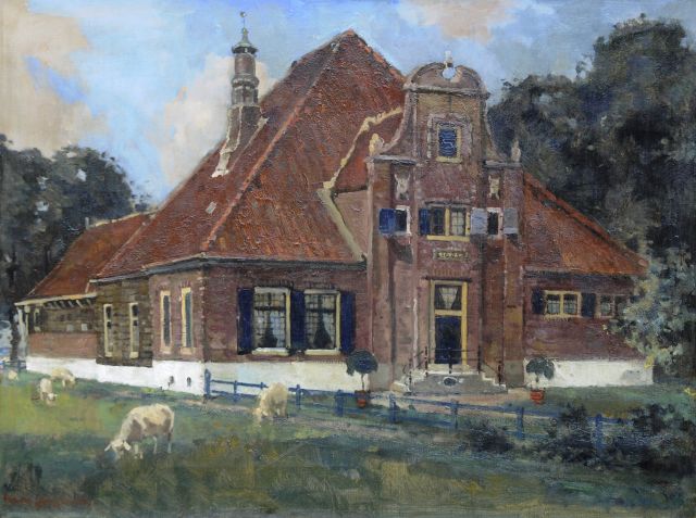 Frans Langeveld | Boerderij De Eenhoorn, Middenbeemster, olieverf op doek, 60,0 x 80,2 cm, gesigneerd l.o. en zonder lijst