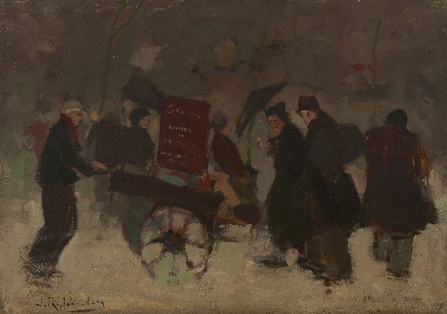 Jan Rijlaarsdam | Lompenboer in Amsterdam, olieverf op doek, 36,2 x 50,4 cm, gesigneerd l.o.