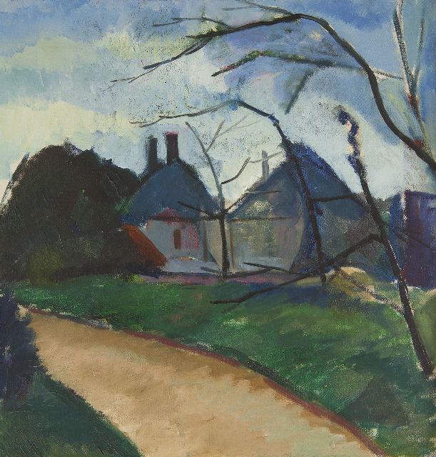 Lodewijk Schelfhout | Paysage, olieverf op doek, 48,0 x 46,1 cm, gesigneerd l.o. en op spieraam gedateerd 1910