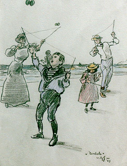Willy Sluiter | Diabolo, krijt op papier, 33,2 x 26,6 cm, gesigneerd r.o. en gedateerd '07