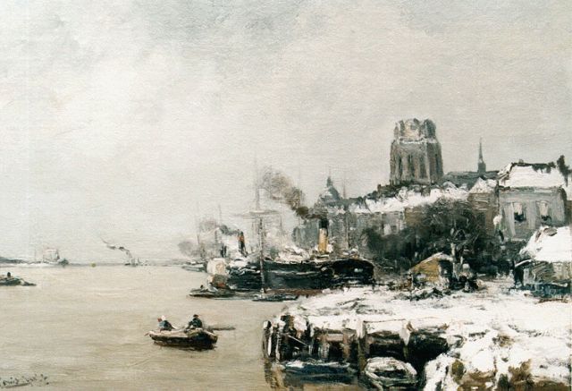 Louis Apol | Gezicht op Dordrecht, olieverf op doek, 44,7 x 60,0 cm, gesigneerd l.o.
