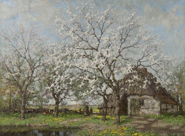 Arnold Gorter | Appel- en perenbloesem, olieverf op doek, 100,5 x 135,0 cm, gesigneerd r.o. en te dateren ca. 1915