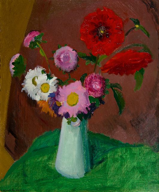 Harrie Kuijten | Bloemstilleven, olieverf op doek, 60,3 x 50,2 cm, gesigneerd l.o. en gedateerd '25