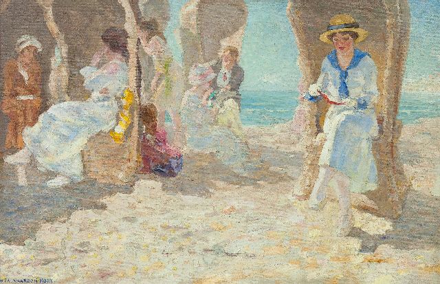 Willem Vaarzon Morel | Zomerse dag op het strand, Zeeland, olieverf op doek, 54,6 x 84,4 cm, gesigneerd l.o.
