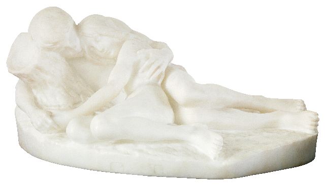 Stephan Abel Sinding | Liefdespaar, marmer, 56,0 x 33,0 cm, gesigneerd op de basis