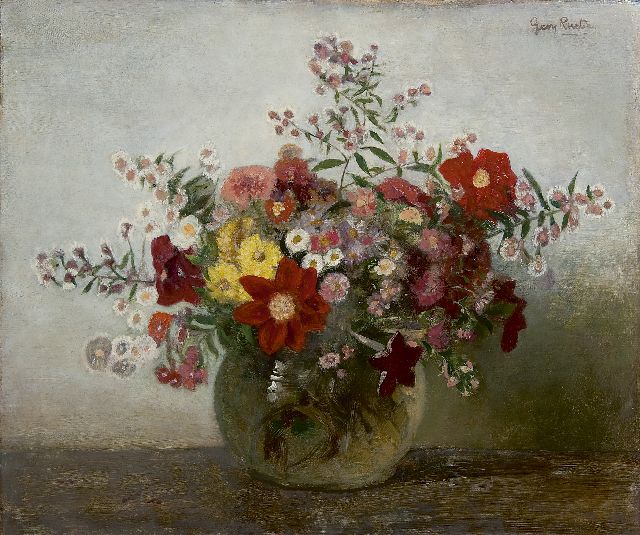 Georg Rueter | Gemengd boeket, olieverf op paneel, 43,8 x 51,2 cm, gesigneerd r.b.
