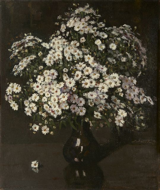 Lucie van Dam van Isselt | Herfstchrysanten, olieverf op paneel, 75,4 x 63,2 cm, gesigneerd r.o. en te dateren ca. 1930-1935