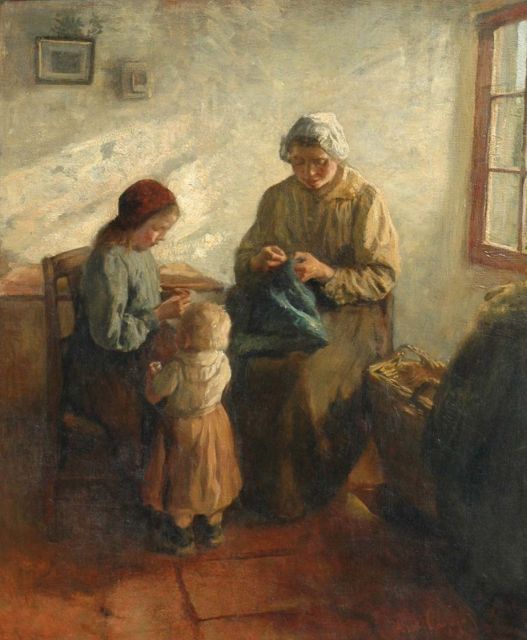Albert Neuhuys | Het zonnetje in huis, olieverf op doek, 132,3 x 107,8 cm, gesigneerd r.o. en te dateren ca. 1906