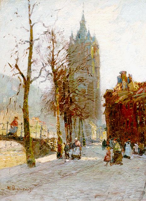Herman Bogman jr. | Gezicht op Delft, olieverf op doek, 40,0 x 30,0 cm, gesigneerd l.o.